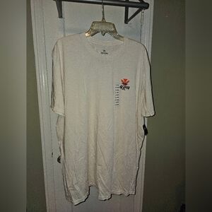 Rip Curl Off-White Men's Tee with Red Accent
